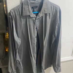 Van Heusen Men's Gray Pinstripe Shirt Jacket